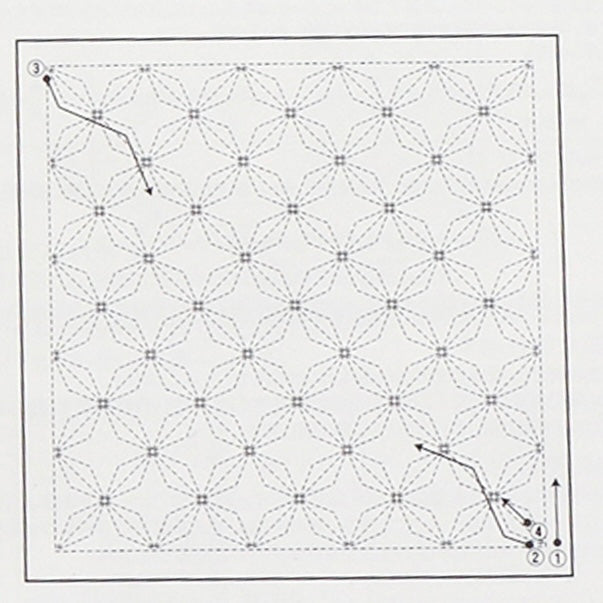 Sashiko sampler Hanabisni hvid