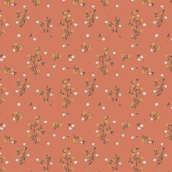 Delicate Bloom Lustrous Copper I'll watch you fly by Cotton and Steel fat quarter