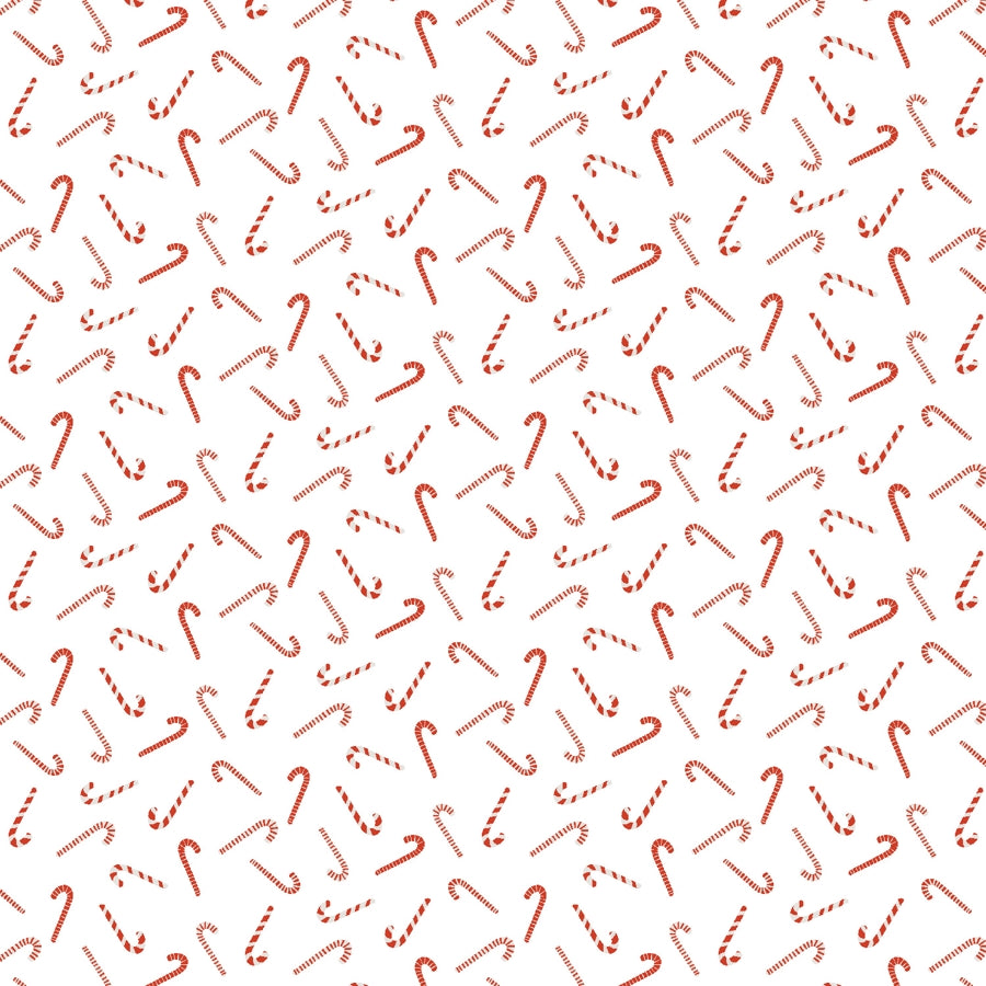 Slikstokke (Hvid) Christmas Lane fat quarter