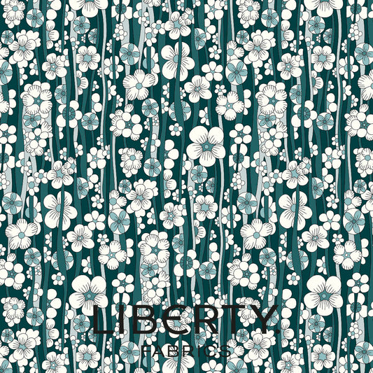 Arthur's Garden Floral Waterfall Liberty Fabric