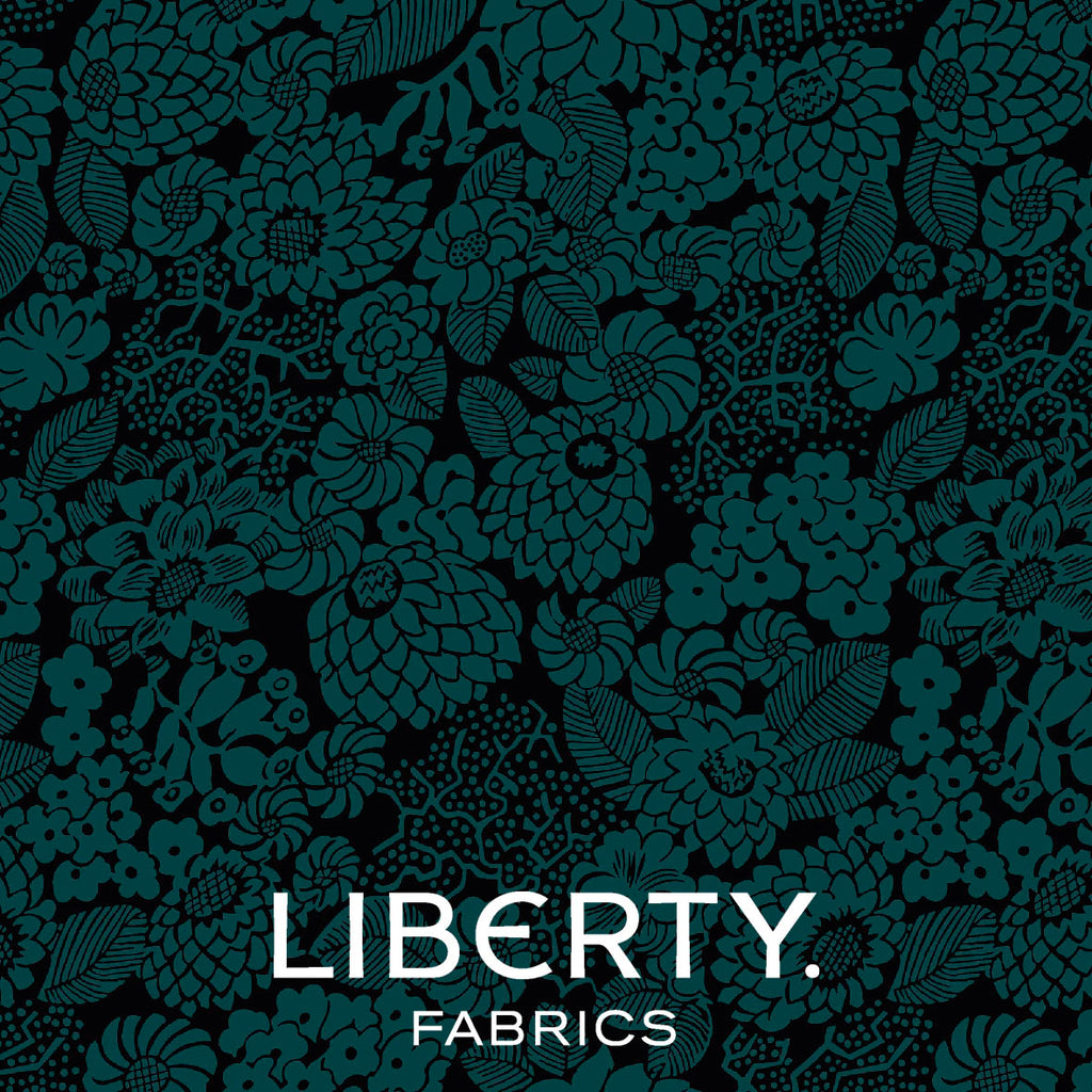 Arthur's Garden Dahlia Garden Grøn Liberty Fabric fat quarter