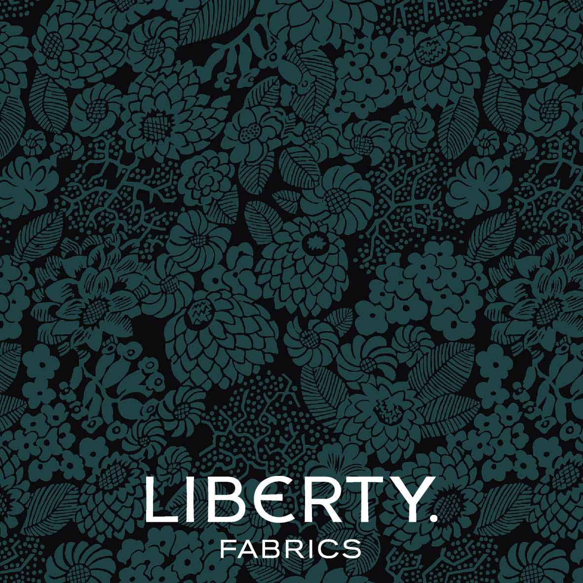 Arthur's Garden Dahlia Garden Grøn Liberty Fabric fat quarter
