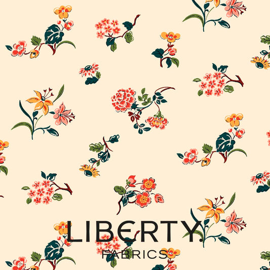 Arthur's Garden Tumbling Poisies Liberty Fabric