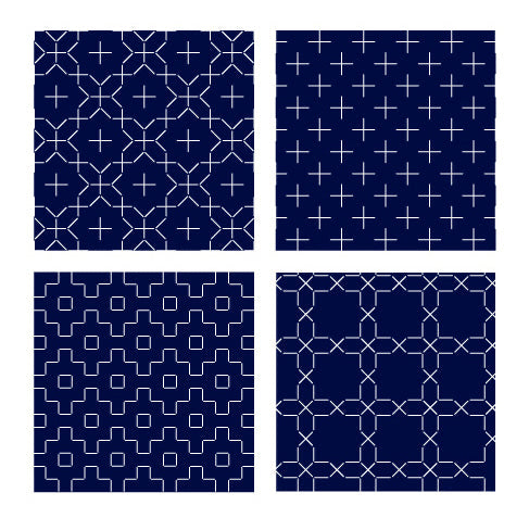 Sashiko Hidamari Coaster 4 stk (Navy)