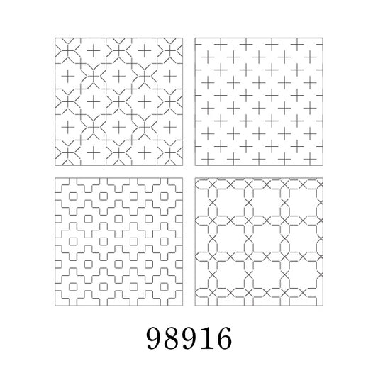 Sashiko Hidamari Coaster 4 stk (Hvid)
