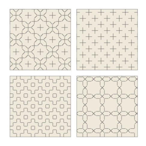 Sashiko Hidamari Coaster 4 stk (Elfenben)