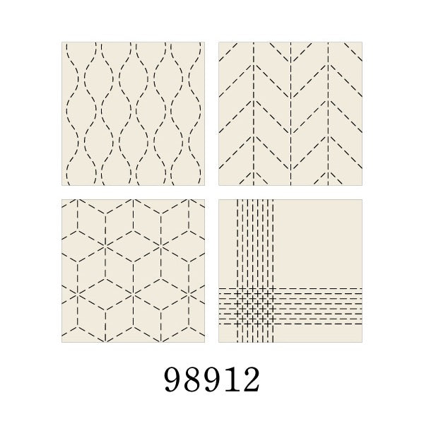 Sashiko Hidamari Coaster No 2 4 stk (Flere farver)