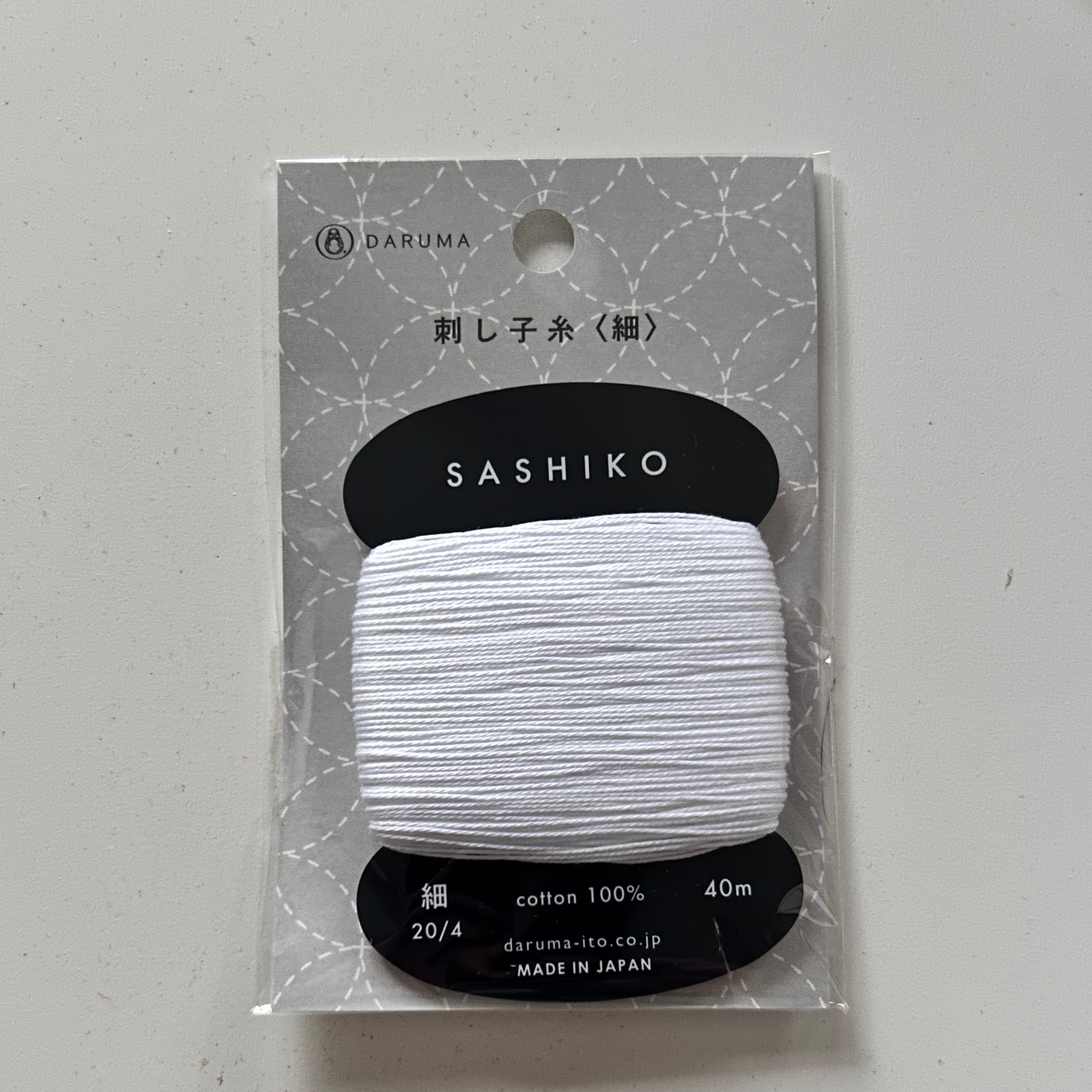 Daruma Sashiko tråd  201 Hvid (40m)