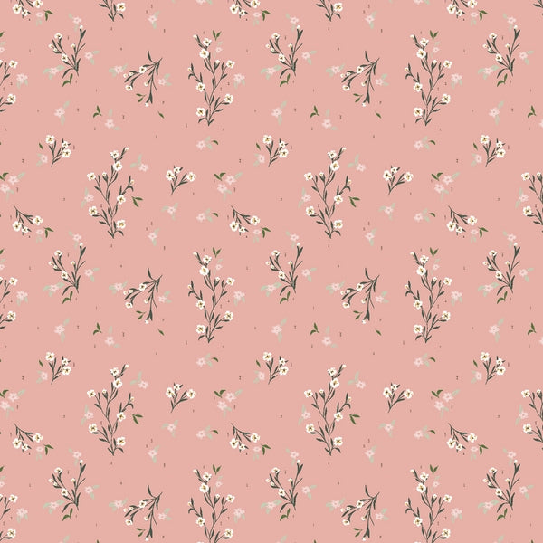 Delicate Bloom Old Rose I'll watch you fly by  Cotton and Steel fat quarter