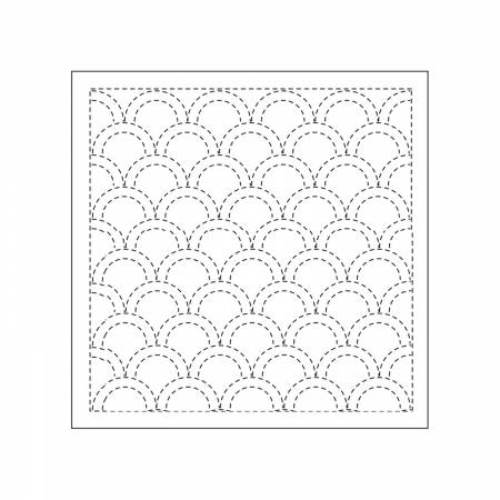 Sashiko sampler Seikaiha hvid