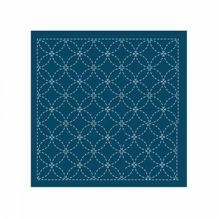 Sashiko sampler Shippo tsunagi blå