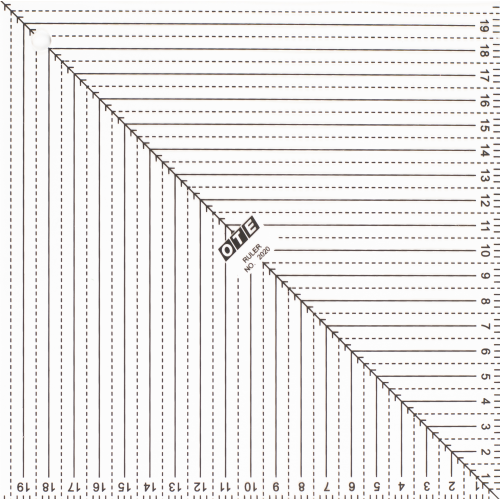 Kvadratisk lineal 20x20 cm