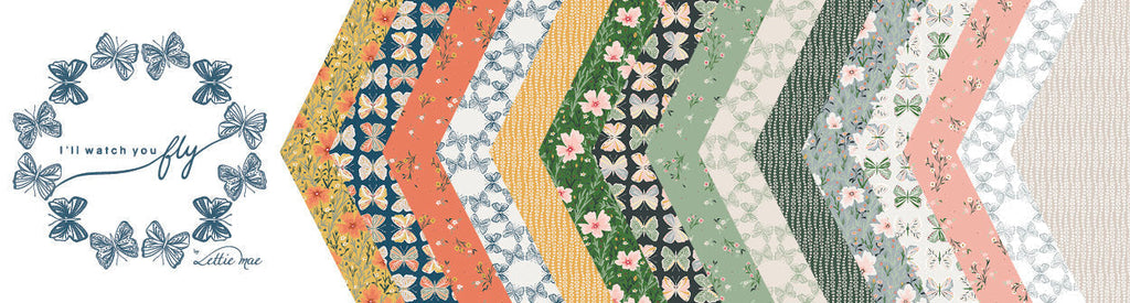 Delicate Bloom Old Rose I'll watch you fly by  Cotton and Steel fat quarter