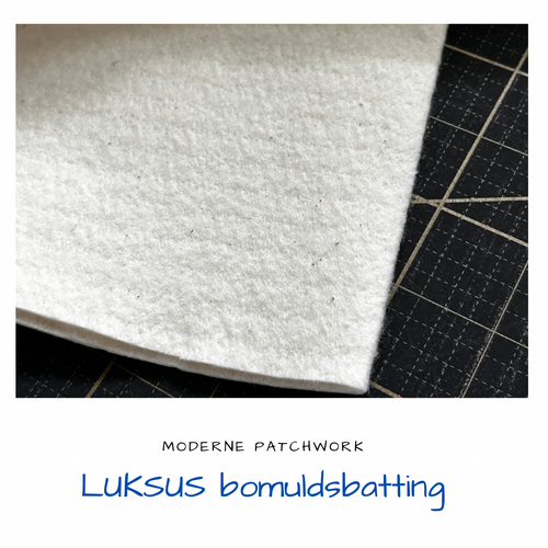 Batting Mellem LUKSUS Bomuld er en højkvalitetsbatting, som er perfekt til quilting, patchwork og lign. Batting er lavet af 100% ubleget bomuld.