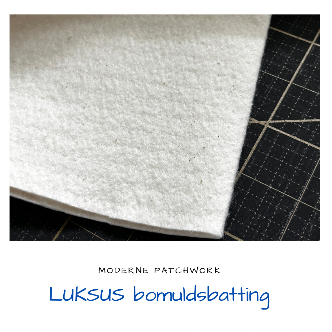 Batting Mellem LUKSUS Bomuld er en højkvalitetsbatting, som er perfekt til quilting, patchwork og lign. Battingen er lavet af 100% ubleget bomuld.