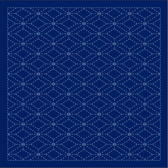 Daruma Sashiko Sampler Triple Diamond (Blå)